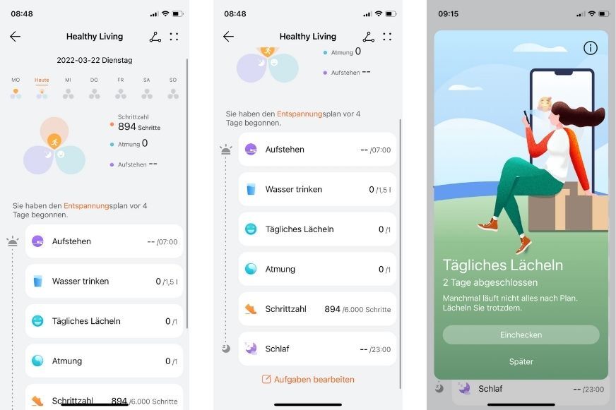 Man sieht die Healthy Living App